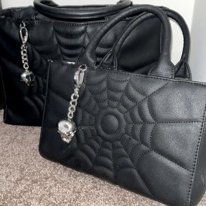 Mini Black Spiderweb Elvira Mistress of the Dark Tote